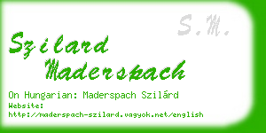 szilard maderspach business card
